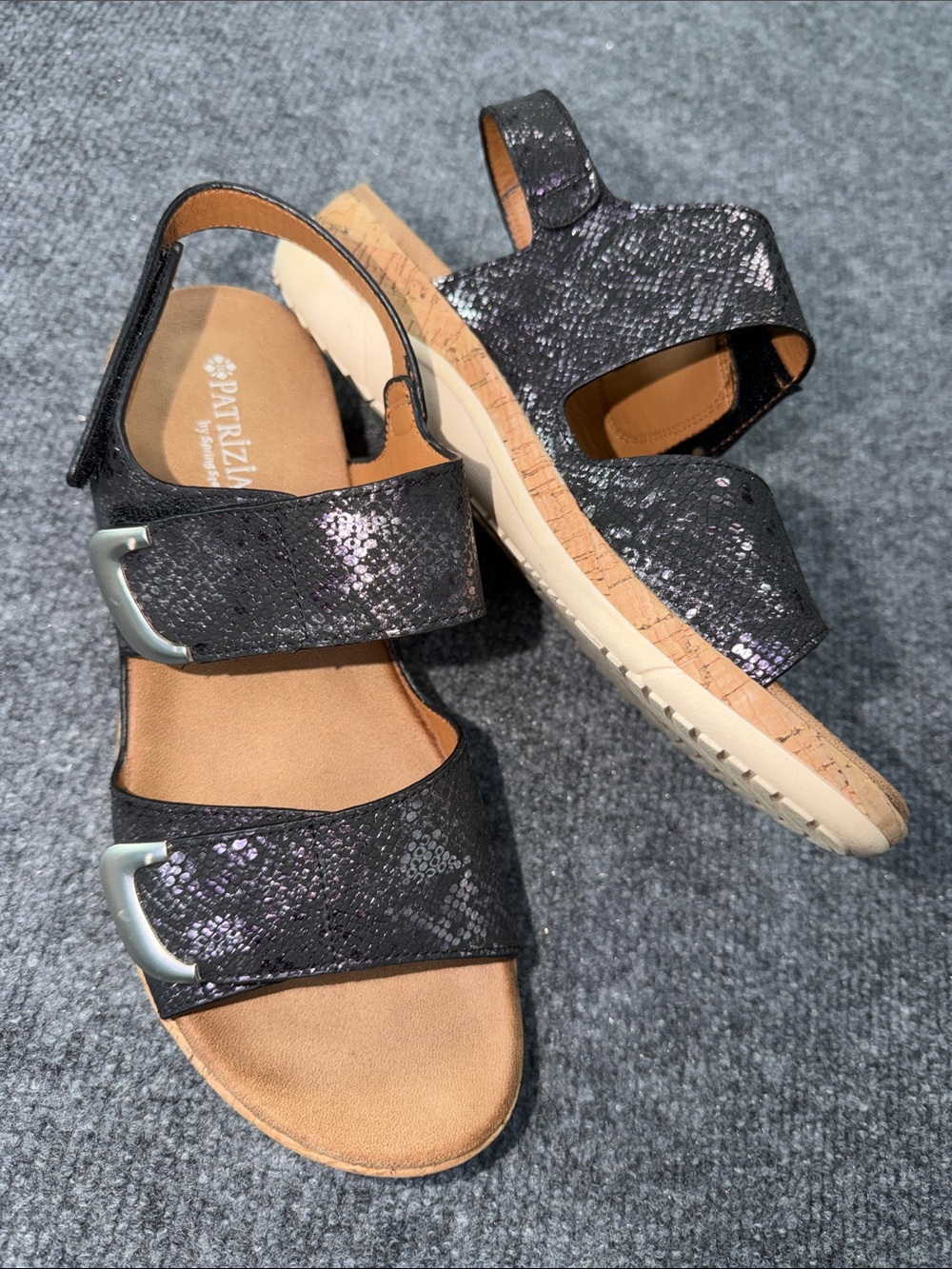 Patrizia by Spring Step Shimmery Textured Slingback Comfort Sandal